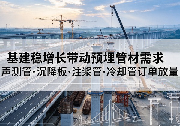 台州基建稳增长带动预埋监测管材需求，声测管、沉降板、注浆管订单持续放量